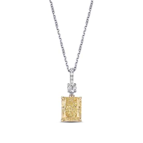 Fancy Light Yellow Radiant Drop Diamond Pendant, SKU 560368 (1.62Ct TW)